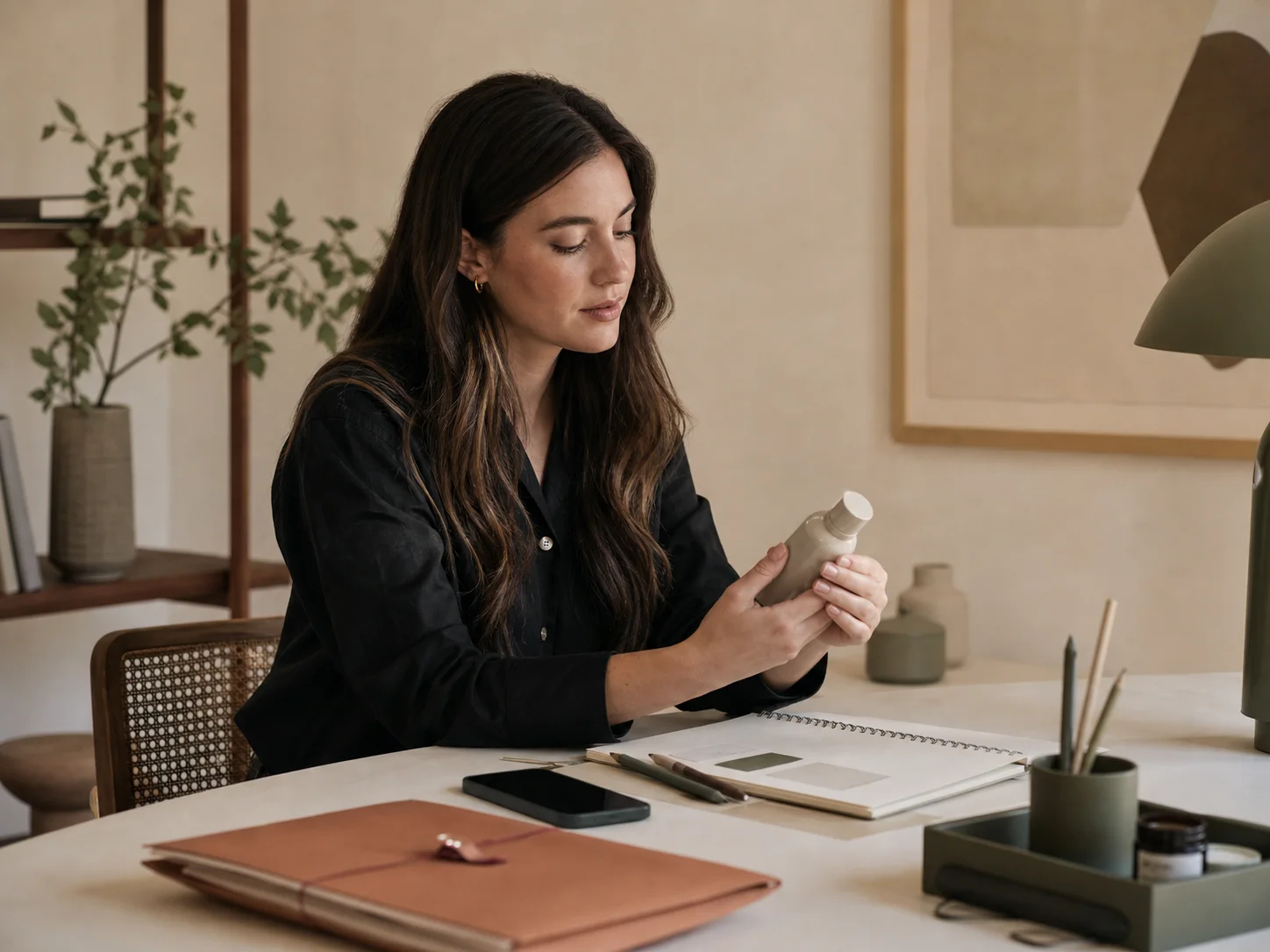 UGC creator preparing a thoughtful brand pitch at a desk